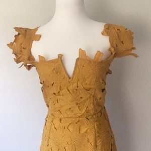 COPY - Yellow/MLace Flower Off Shoulder Dress  Dr…